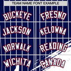 Custom Navy Baseball Jersey Graffiti Pattern Independence Day