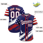 Custom Navy Baseball Jersey Graffiti Pattern Independence Day