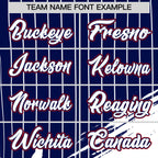 Custom Navy Baseball Jersey Graffiti Pattern Independence Day