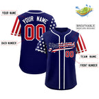 Custom Dark Blue American Flag Design Personalized Baseball Jersey