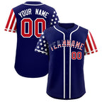 Custom Dark Blue American Flag Design Personalized Baseball Jersey