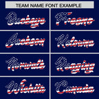 Custom Dark Blue American Flag Design Personalized Baseball Jersey