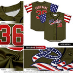 Custom Dark Blue American Flag Design Personalized Baseball Jersey
