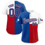 Custom Royal White Red Texas Flag Color Block Authentic Baseball Jersey