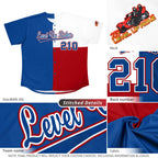 Custom Royal White Red Texas Flag Color Block Authentic Baseball Jersey