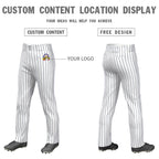 Custom White Navy Pinstripe Fit Stretch Practice Loose-fit Baseball Pants