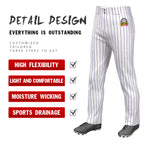 Custom White Purple Pinstripe Fit Stretch Practice Loose-fit Baseball Pants