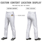 Custom White Royal Pinstripe Fit Stretch Practice Loose-fit Baseball Pants