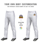 Custom White Royal Pinstripe Fit Stretch Practice Loose-fit Baseball Pants
