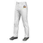 Custom White Black Pinstripe Fit Stretch Practice Loose-fit Baseball Pants