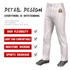 Custom White Red Pinstripe Fit Stretch Practice Loose-fit Baseball Pants