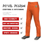 Custom Cadmium Orange Royal Pinstripe Fit Stretch Practice Loose-fit Baseball Pants