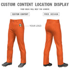 Custom Cadmium Orange Royal Pinstripe Fit Stretch Practice Loose-fit Baseball Pants