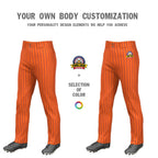 Custom Cadmium Orange Royal Pinstripe Fit Stretch Practice Loose-fit Baseball Pants