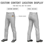Custom Gray Black Pinstripe Fit Stretch Practice Loose-fit Baseball Pants
