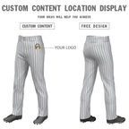 Custom Gray Navy Pinstripe Fit Stretch Practice Loose-fit Baseball Pants