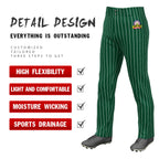 Custom Green White Pinstripe Fit Stretch Practice Loose-fit Baseball Pants