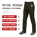 Custom Black Gold Pinstripe Fit Stretch Practice Loose-fit Baseball Pants
