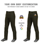 Custom Black Gold Pinstripe Fit Stretch Practice Loose-fit Baseball Pants