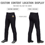Custom Black Purple Pinstripe Fit Stretch Practice Loose-fit Baseball Pants