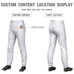 Custom White Purple Pinstripe Fit Stretch Practice Pull Up Baseball Pants
