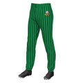 Custom Kelly Green White Pinstripe Fit Stretch Practice Pull Up Baseball Pants
