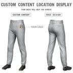Custom Gray Navy Pinstripe Fit Stretch Practice Pull Up Baseball Pants