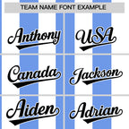 Custom White Light Blue Stripe Fashion Authentic Two-Button Softball Jersey