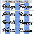 Custom White Light Blue Stripe Fashion Authentic Two-Button Softball Jersey