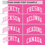 Custom White Pink Gradient Stripe Fashion Authentic Two-Button Softball Jersey