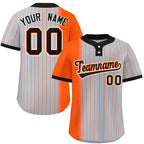 Custom Orange Gray-Black Gradient Stripe Fashion Authentic Two-Button Softball Jersey