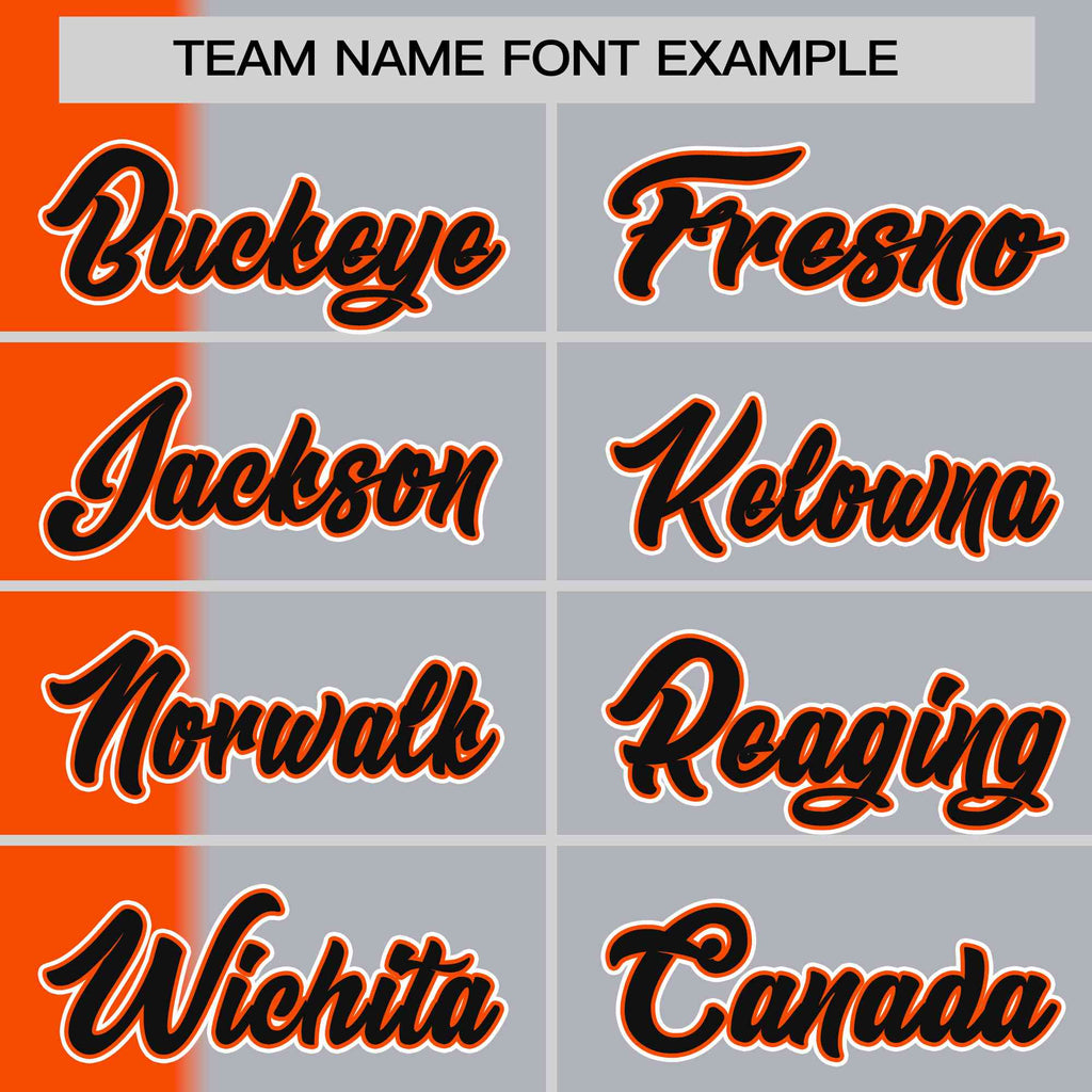 Custom Orange Gray-Black Gradient Stripe Fashion Authentic Two-Button Softball Jersey