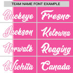 Custom White Pink Gradient Stripe Fashion Authentic Two-Button Softball Jersey