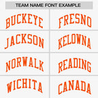 Custom White Orange Stripe Fashion Raglan Sleeves Authentic Two-Button Softball Jersey