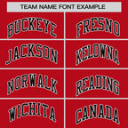 Custom Red Black-White Stripe Fashion Raglan Sleeves Authentic Two-Button Softball Jersey