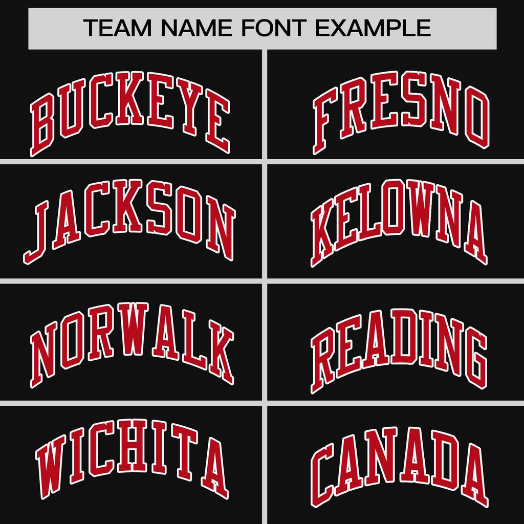 Custom Black Red-White Stripe Fashion Raglan Sleeves Authentic Two-Button Softball Jersey