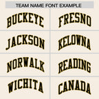 Custom Cream Black-Old Gold Stripe Fashion Raglan Sleeves Authentic Two-Button Softball Jersey