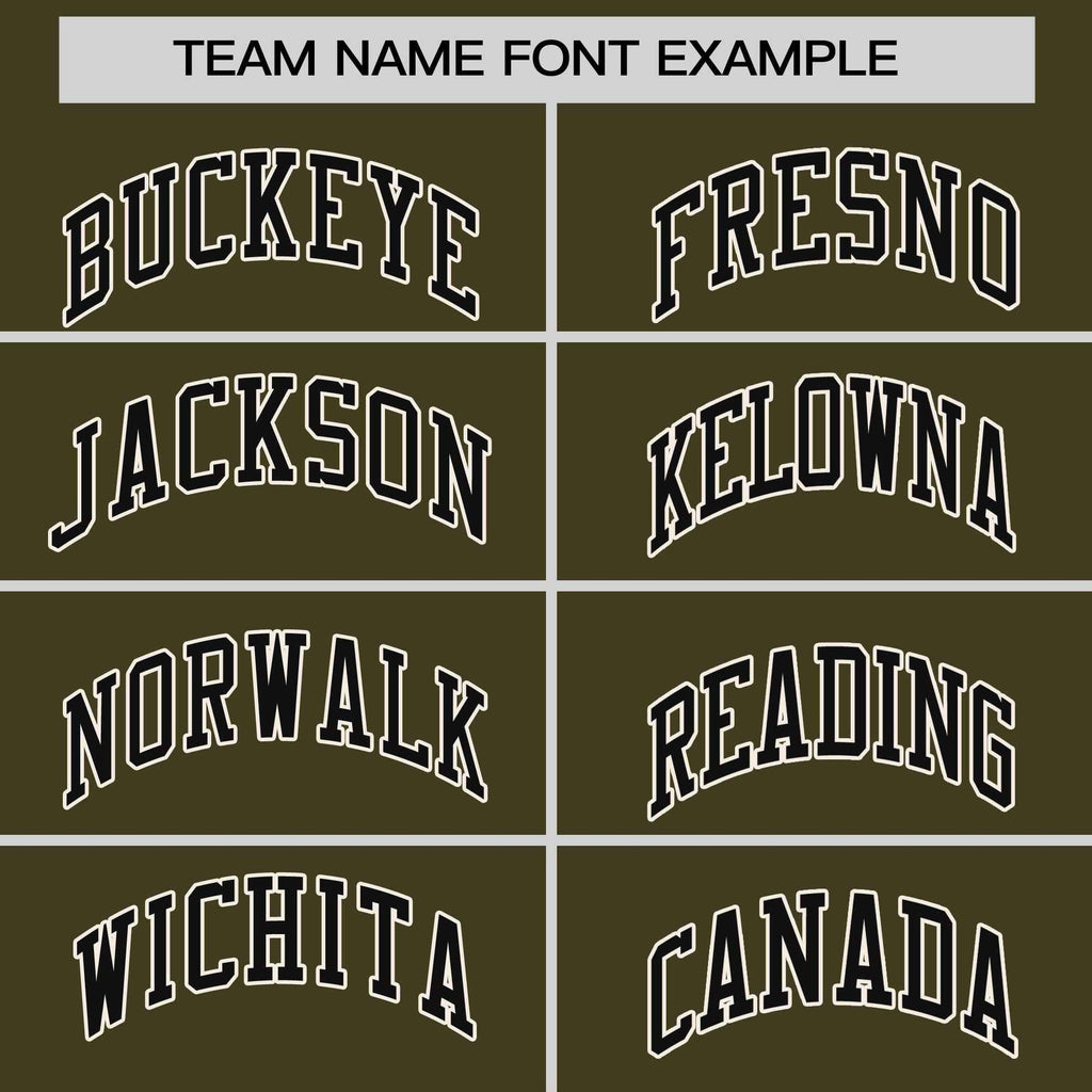 Custom Olive Black-Cream Stripe Fashion Raglan Sleeves Authentic Two-Button Softball Jersey