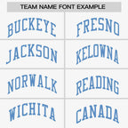 Custom White Light Blue Stripe Fashion Raglan Sleeves Authentic Two-Button Softball Jersey