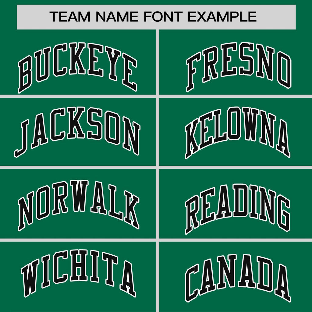 Custom Kelly Green Black-White Stripe Fashion Raglan Sleeves Authentic Two-Button Softball Jersey