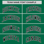 Custom Kelly Green Black-White Stripe Fashion Raglan Sleeves Authentic Two-Button Softball Jersey