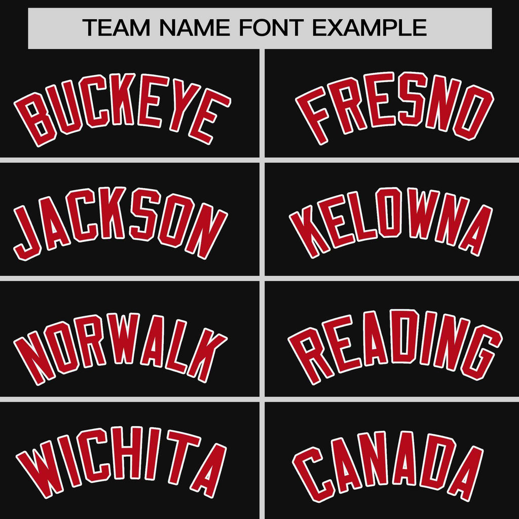 Custom Black Red-White Stripe Fashion Raglan Sleeves Authentic Two-Button Softball Jersey