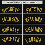 Custom Black Old Gold Stripe Fashion Raglan Sleeves Authentic Two-Button Softball Jersey