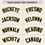 Custom Cream Black-Old Gold Stripe Fashion Raglan Sleeves Authentic Two-Button Softball Jersey