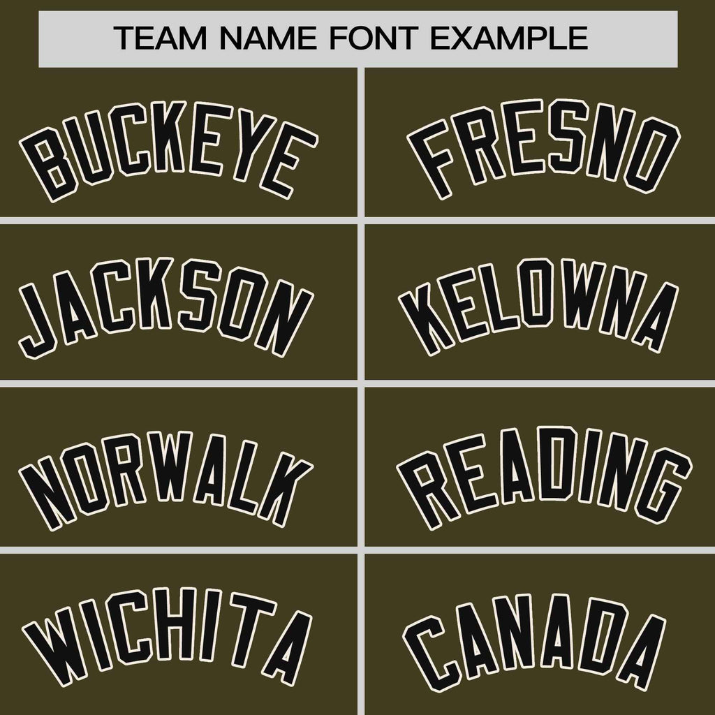 Custom Olive Black-Cream Stripe Fashion Raglan Sleeves Authentic Two-Button Softball Jersey
