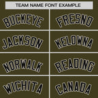 Custom Olive Black-Cream Stripe Fashion Raglan Sleeves Authentic Two-Button Softball Jersey