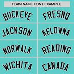 Custom Aqua Black-White Stripe Fashion Raglan Sleeves Authentic Two-Button Softball Jersey