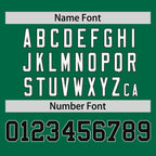 Custom Kelly Green Black-White Stripe Fashion Raglan Sleeves Authentic Two-Button Softball Jersey
