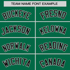 Custom Kelly Green Black-White Stripe Fashion Raglan Sleeves Authentic Two-Button Softball Jersey