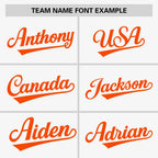 Custom White Orange Stripe Fashion Raglan Sleeves Authentic Two-Button Softball Jersey